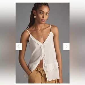 Nwt Anthropologie Scalloped Button Down Tank